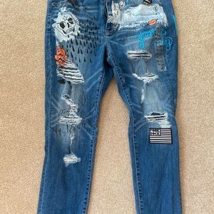 NWT American Eagle Hi-Rise Jeggings 18R graffiti